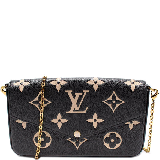 Louis Vuitton Pochette Felicie Bicolor Empreinte Clutch Bag Bicolor Empreinte