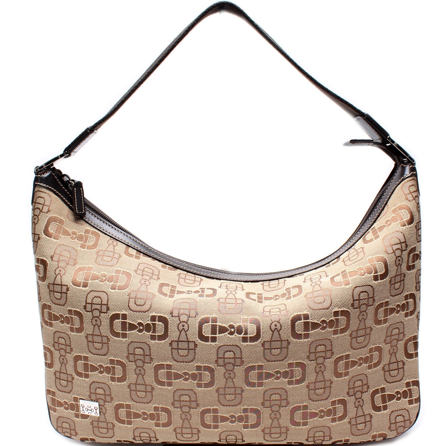 Gucci Horsebit Canvas Shoulder Bag