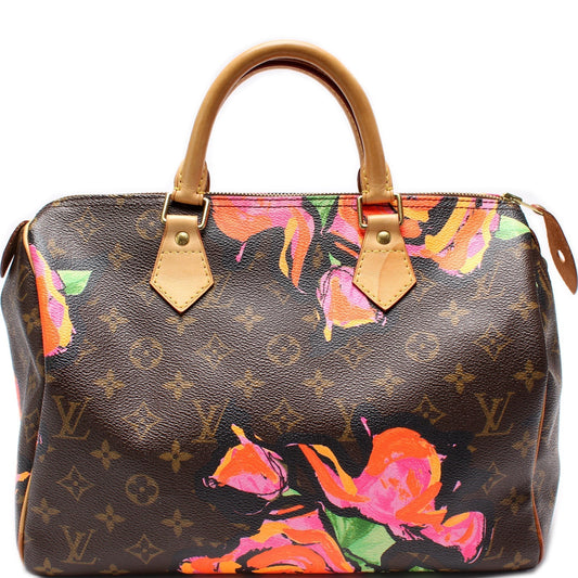 Louis Vuitton Speedy 30 Roses Monogram Handbag