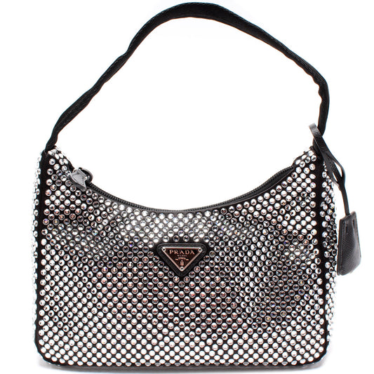 Prada Crystal Re Edition Bag Satin Mini Travel Bag