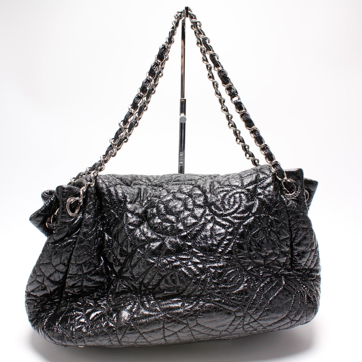 Chanel CC Vinyl Graphic Edge Accordion Flap Handbag