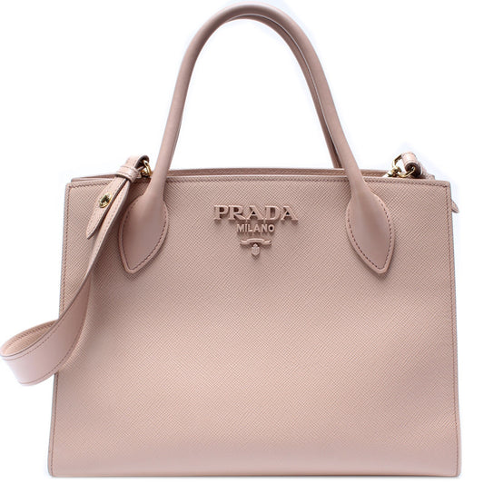 Prada Monochrome Saffiano Cuir Bag Medium Travel Bag