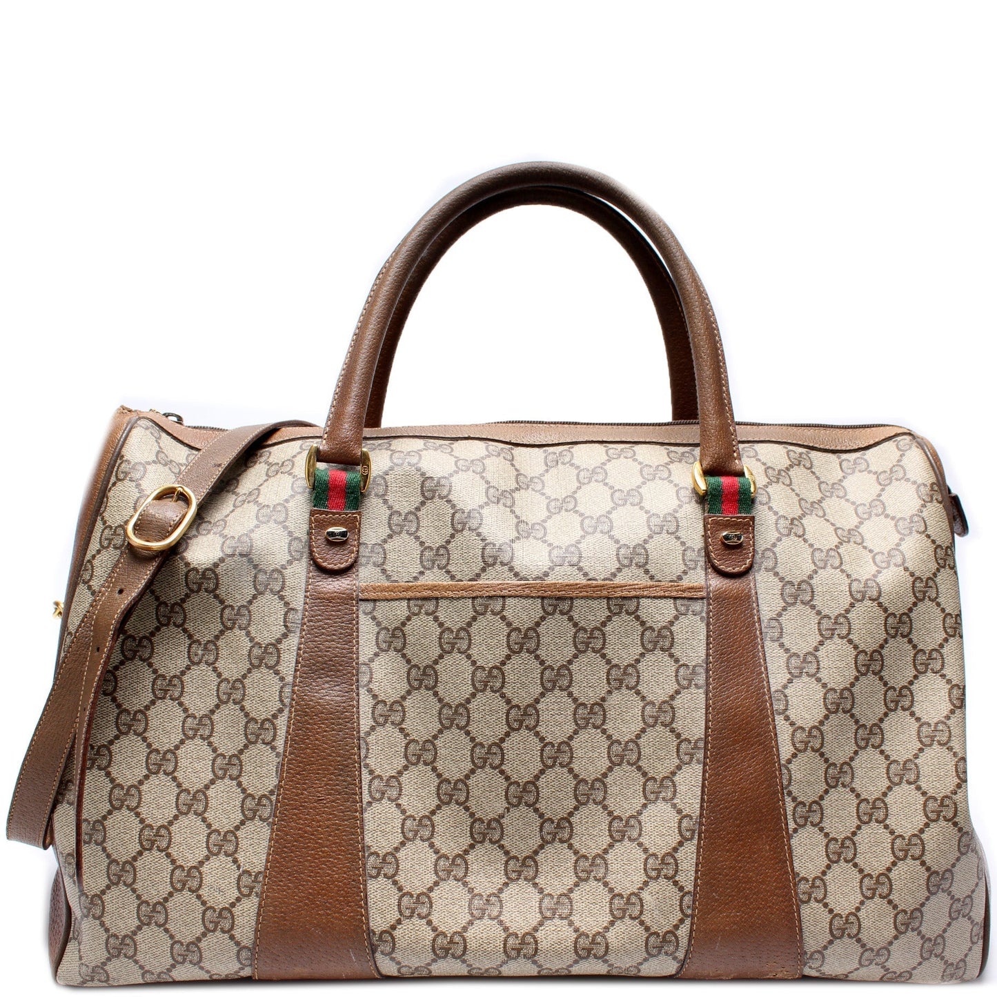 Gucci 111.02.073 GG Supreme Duffle Strap Travel Bag