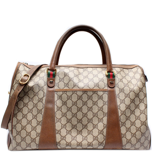 Gucci 111.02.073 GG Supreme Duffle Strap Travel Bag