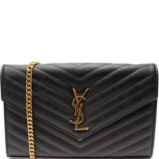 YSL Saint Laurent Grain De Wallet Bag Chain Travel Bag Chain Wallet 11