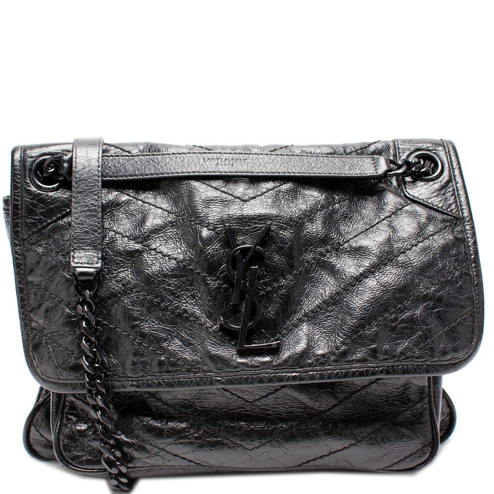 YSL Saint Laurent Niki Crinkle Bag Leather Medium Travel Bag Crinkle Leather 1
