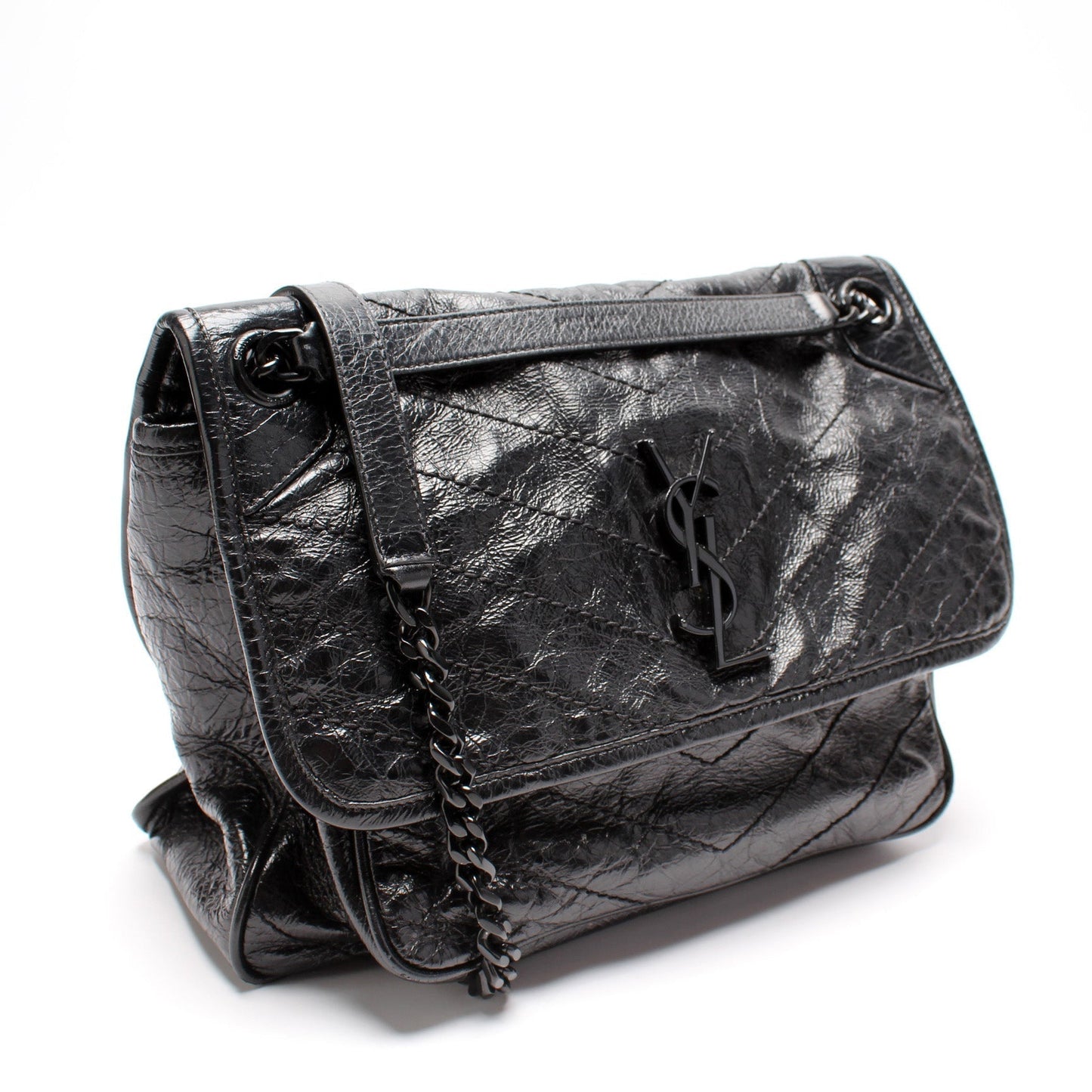 YSL Saint Laurent Niki Crinkle Bag Leather Medium Travel Bag Crinkle Leather 1