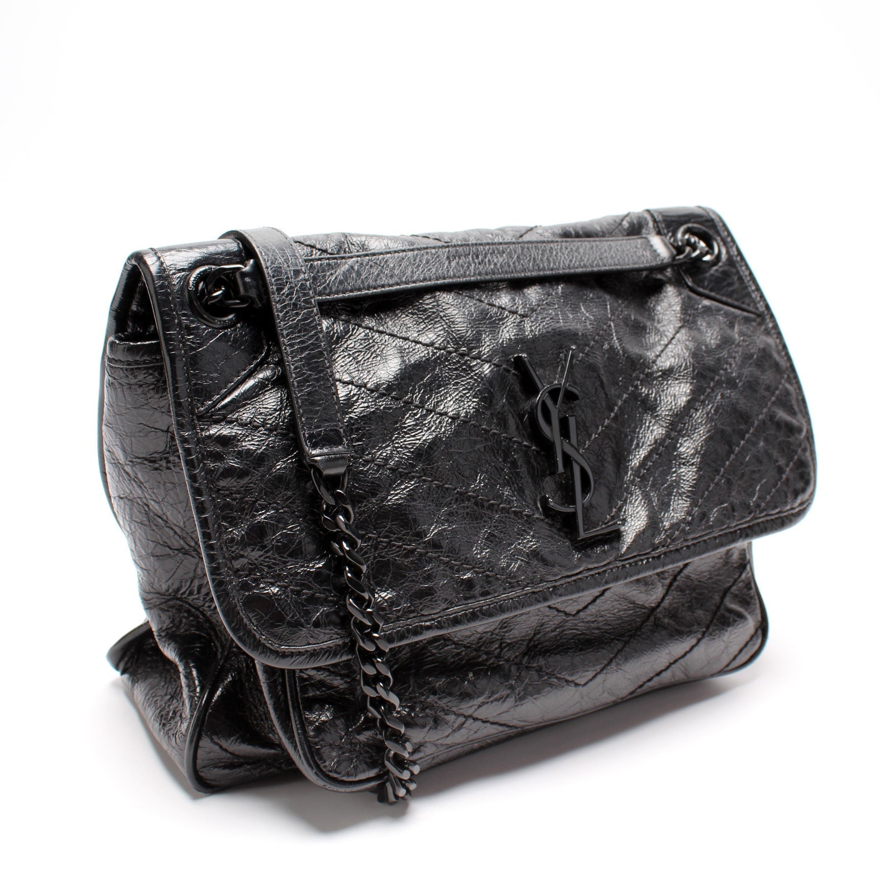 YSL Saint Laurent Niki Crinkle Bag Leather Medium Travel Bag Crinkle Leather 1