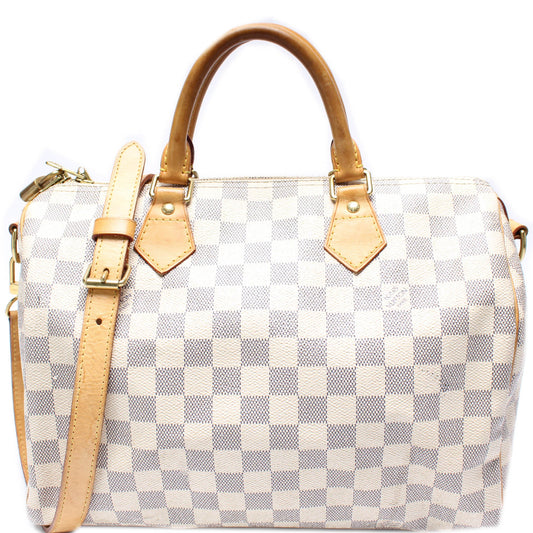Louis Vuitton Speedy 30 Bandouliere Azur Damier Handbag Azur 6