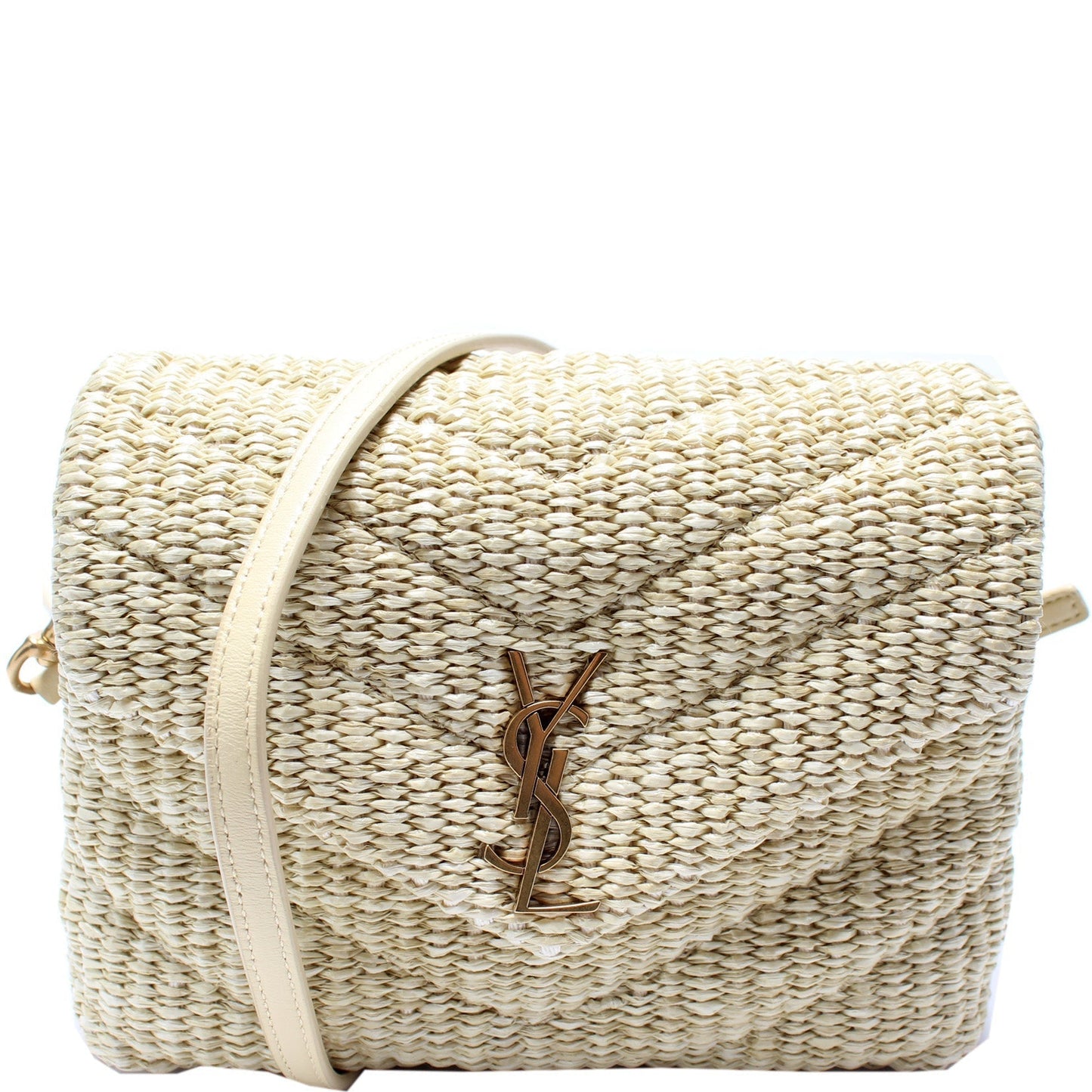 YSL Saint Laurent Saint Laurent Loulou Satchel Toy Crossbody Bag Raffia