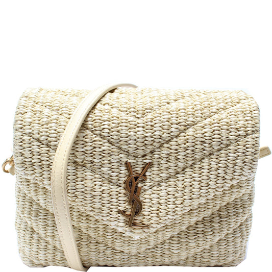 YSL Saint Laurent Saint Laurent Loulou Satchel Toy Crossbody Bag Raffia