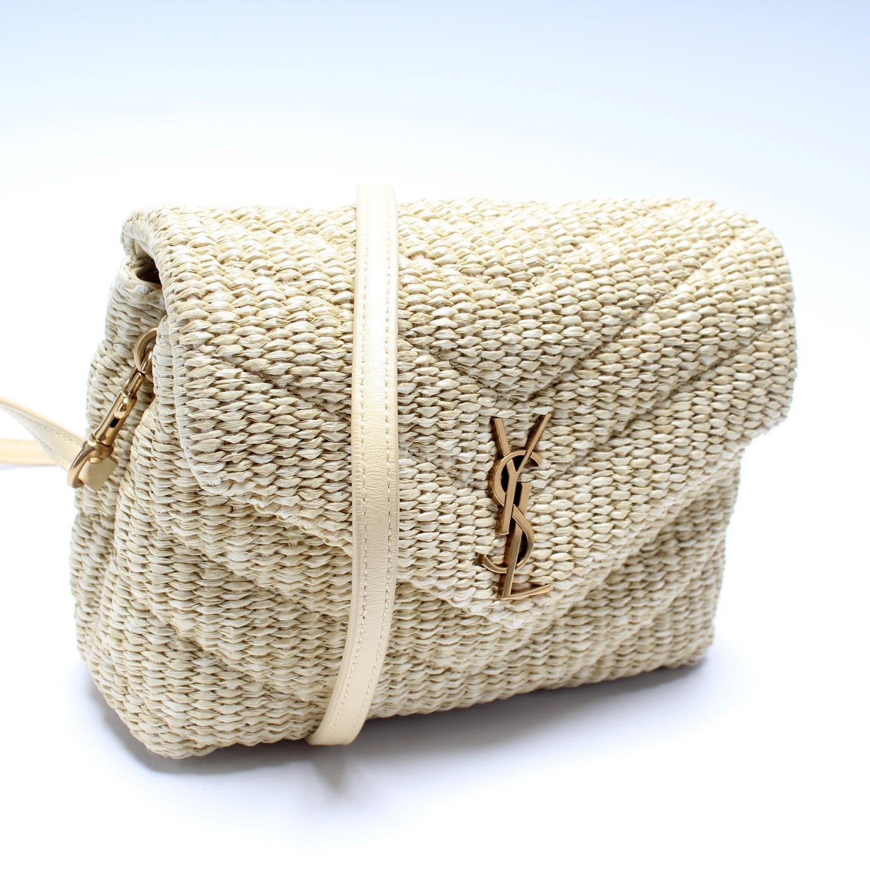 YSL Saint Laurent Saint Laurent Loulou Satchel Toy Crossbody Bag Raffia