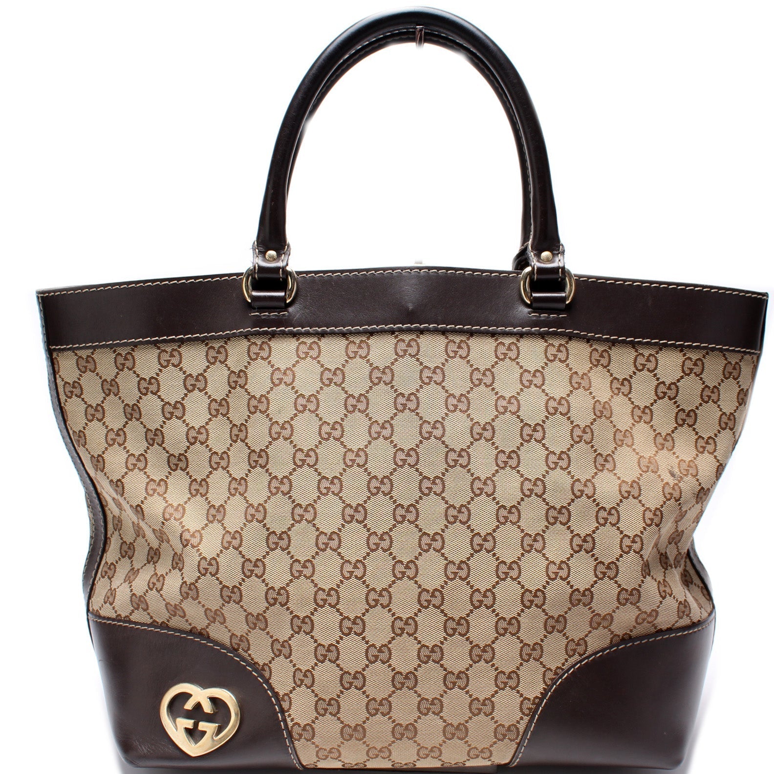 Gucci GG Lovely Heart Canvas Tote Bag