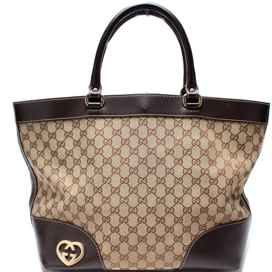Gucci GG Lovely Heart Canvas Tote Bag