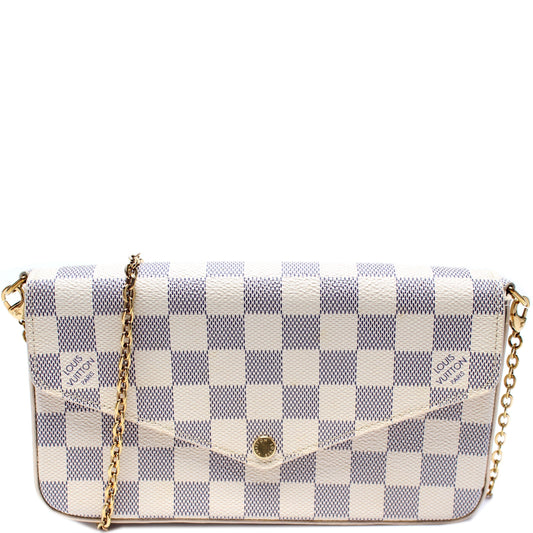 Louis Vuitton Pochette Felicie Azur Damier Clutch Bag Azur 7
