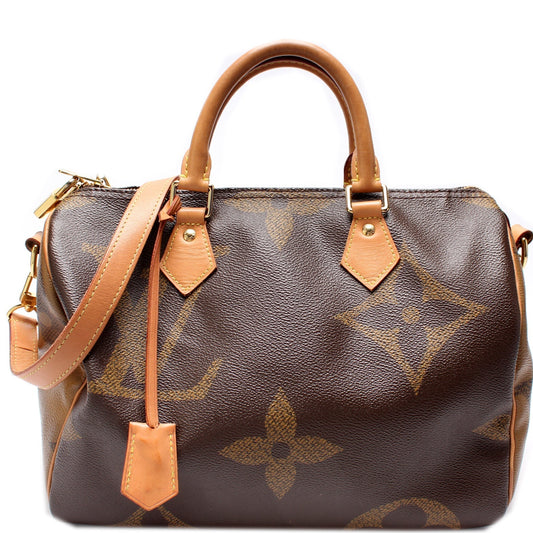 Louis Vuitton Speedy 30 Bandouliere Giant Reverse Monogram Handbag