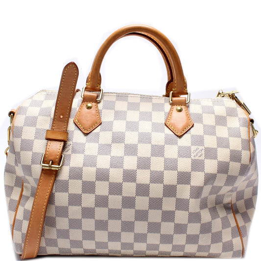 Louis Vuitton Speedy 30 Bandouliere Azur Damier Handbag Azur 4