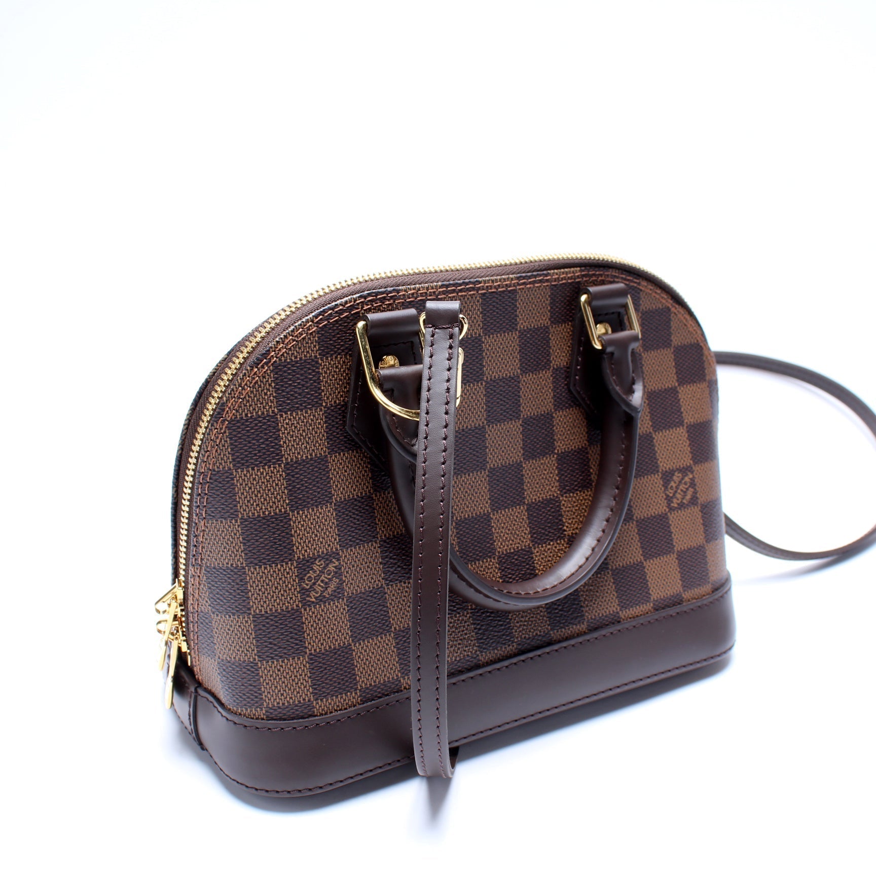 Louis Vuitton Alma BB Ebene Damier Handbag Ebene 10