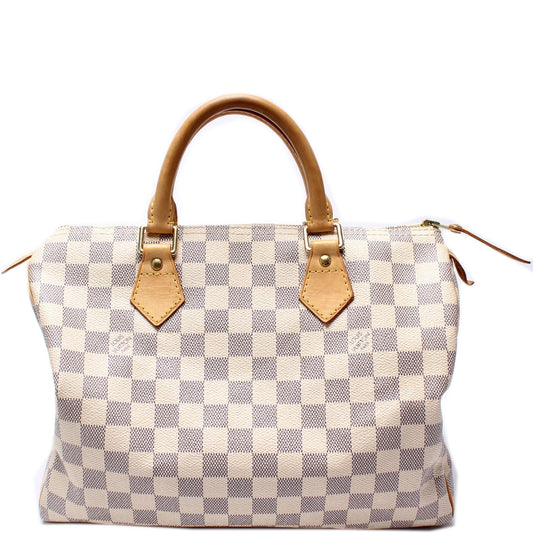 Louis Vuitton Speedy 30 Azur Damier Handbag Azur 20