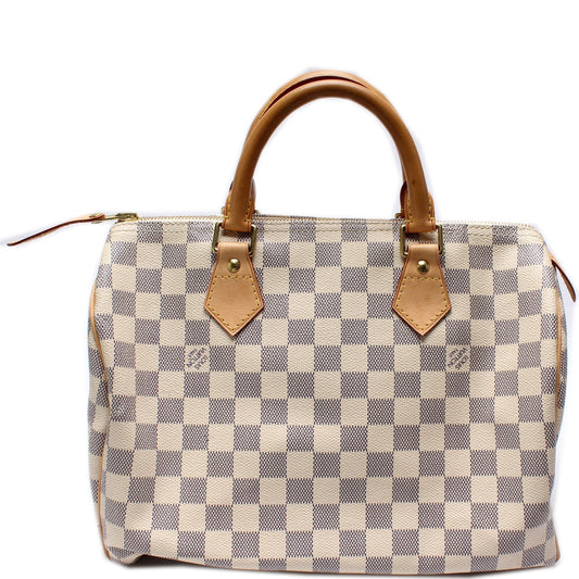 Louis Vuitton Speedy 30 Azur Damier Handbag Azur 13