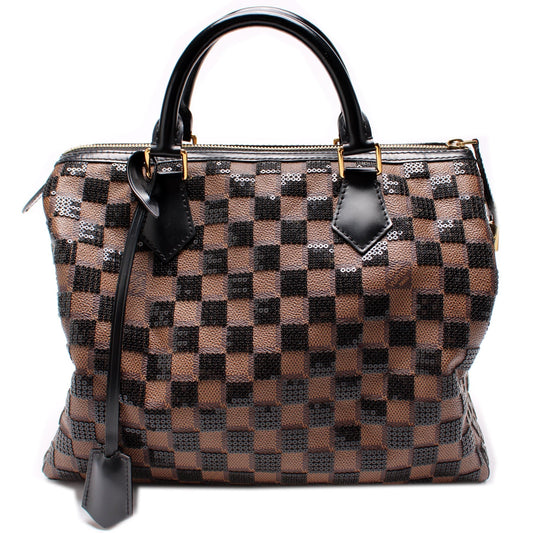 Louis Vuitton Speedy 30 Pailettes Damier Handbag