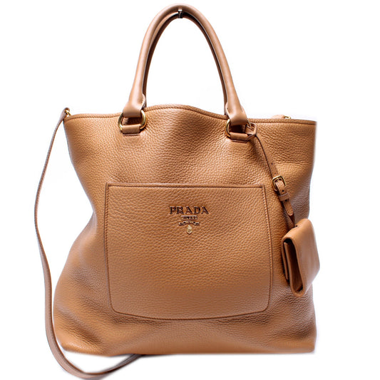 Prada Vitello Daino Pocket Tote Bag