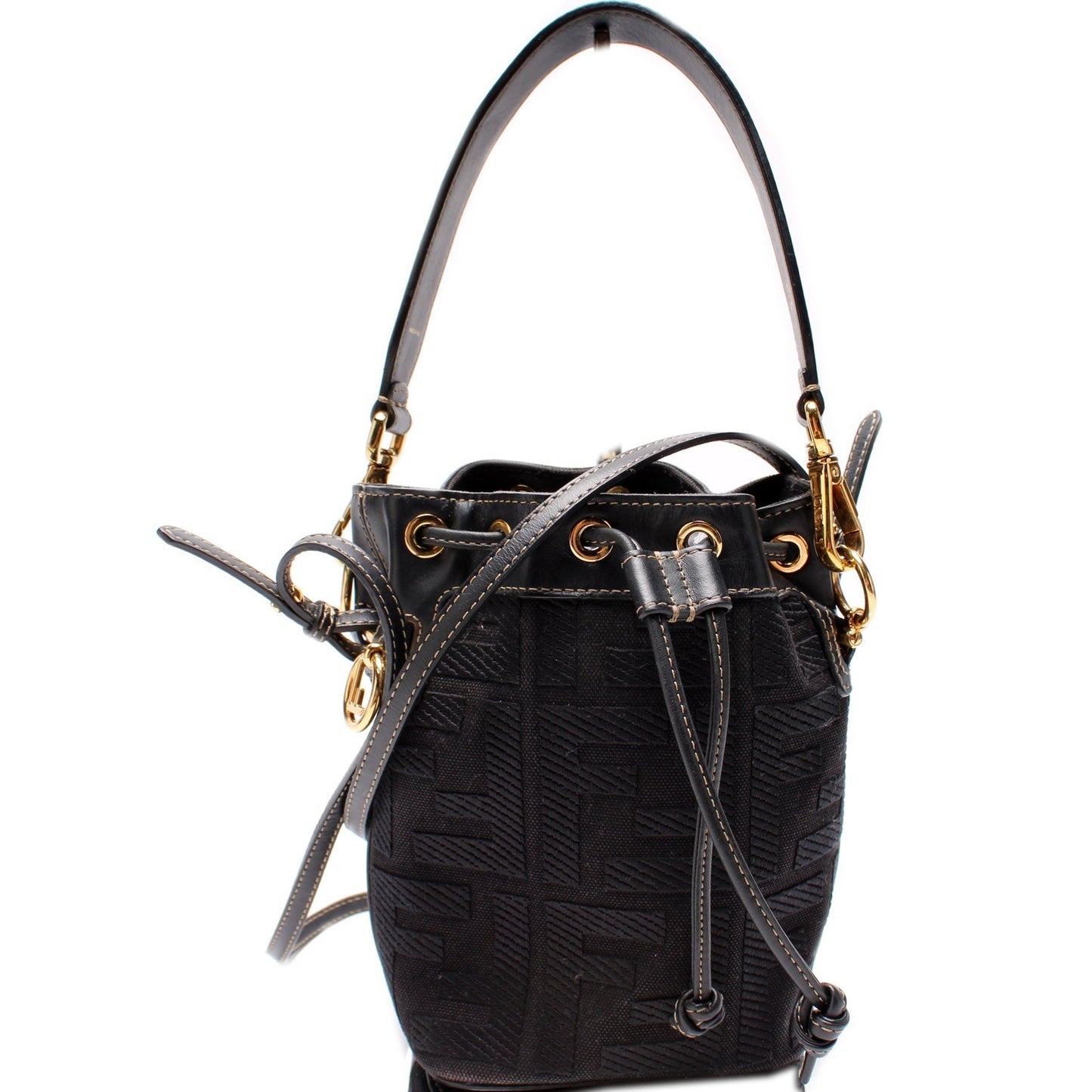 Fendi 8Bs010 Mon Tresor Ff Fabric Bag Mini Bucket Bucket Bag