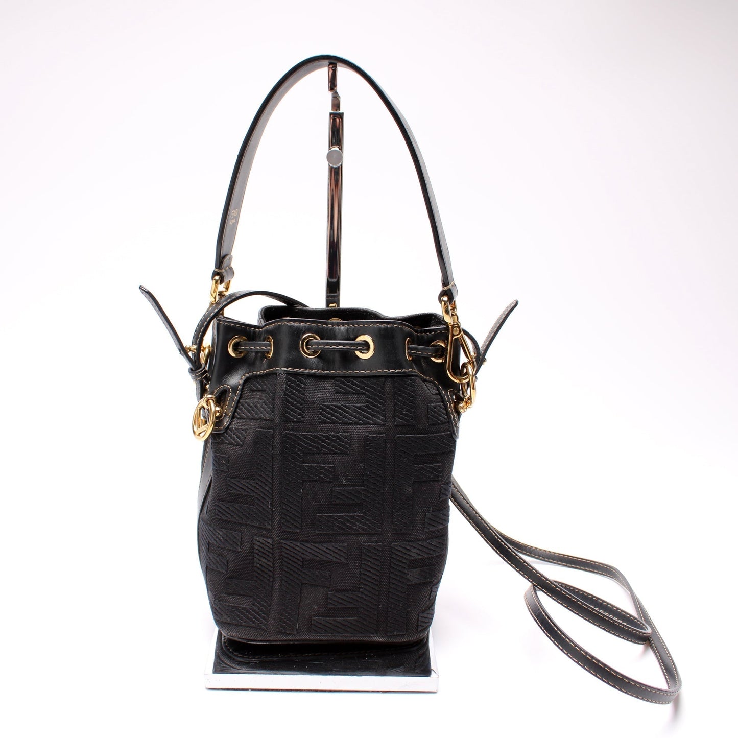 Fendi 8Bs010 Mon Tresor Ff Fabric Bag Mini Bucket Bucket Bag