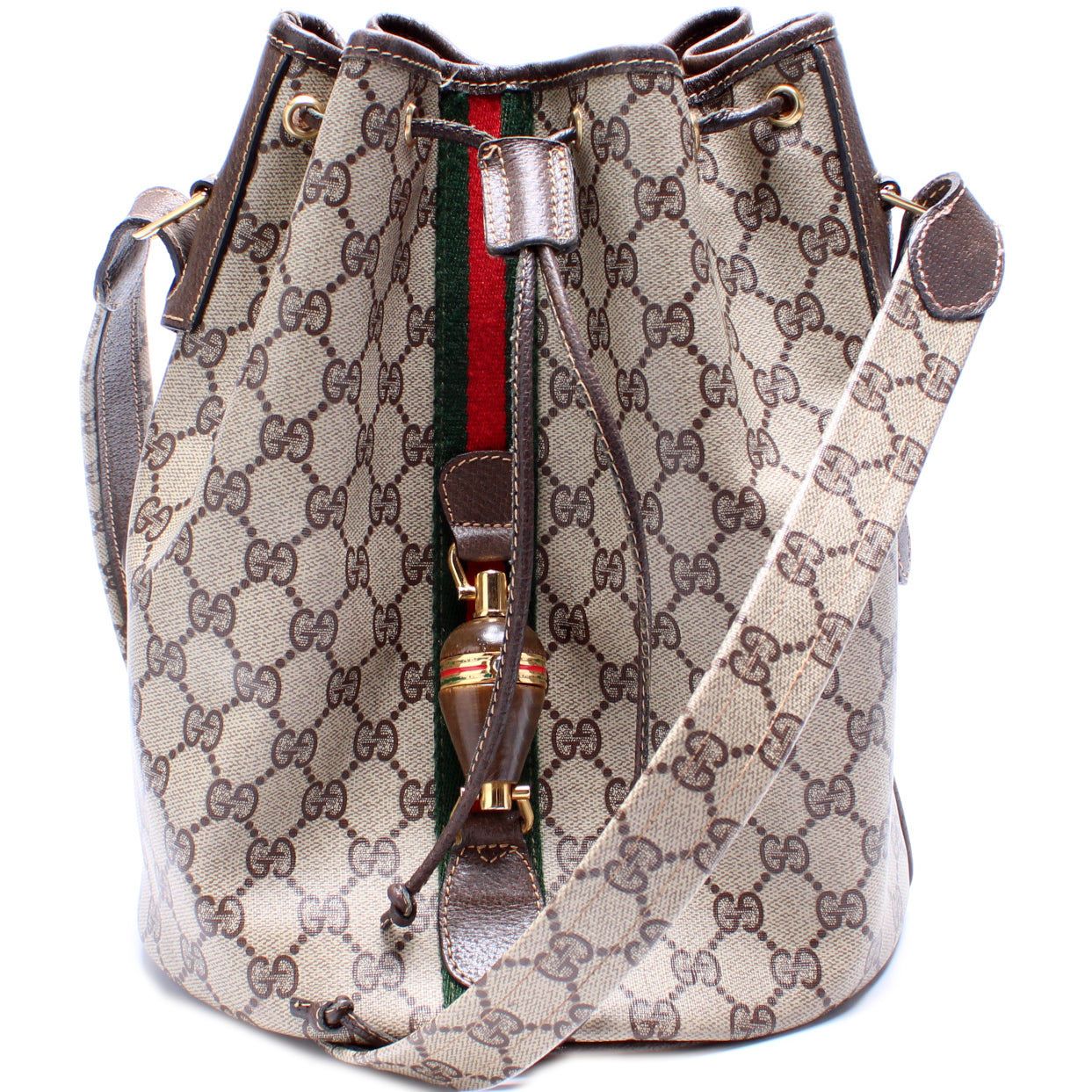 Gucci GG Supreme Web Large Bucket Bag