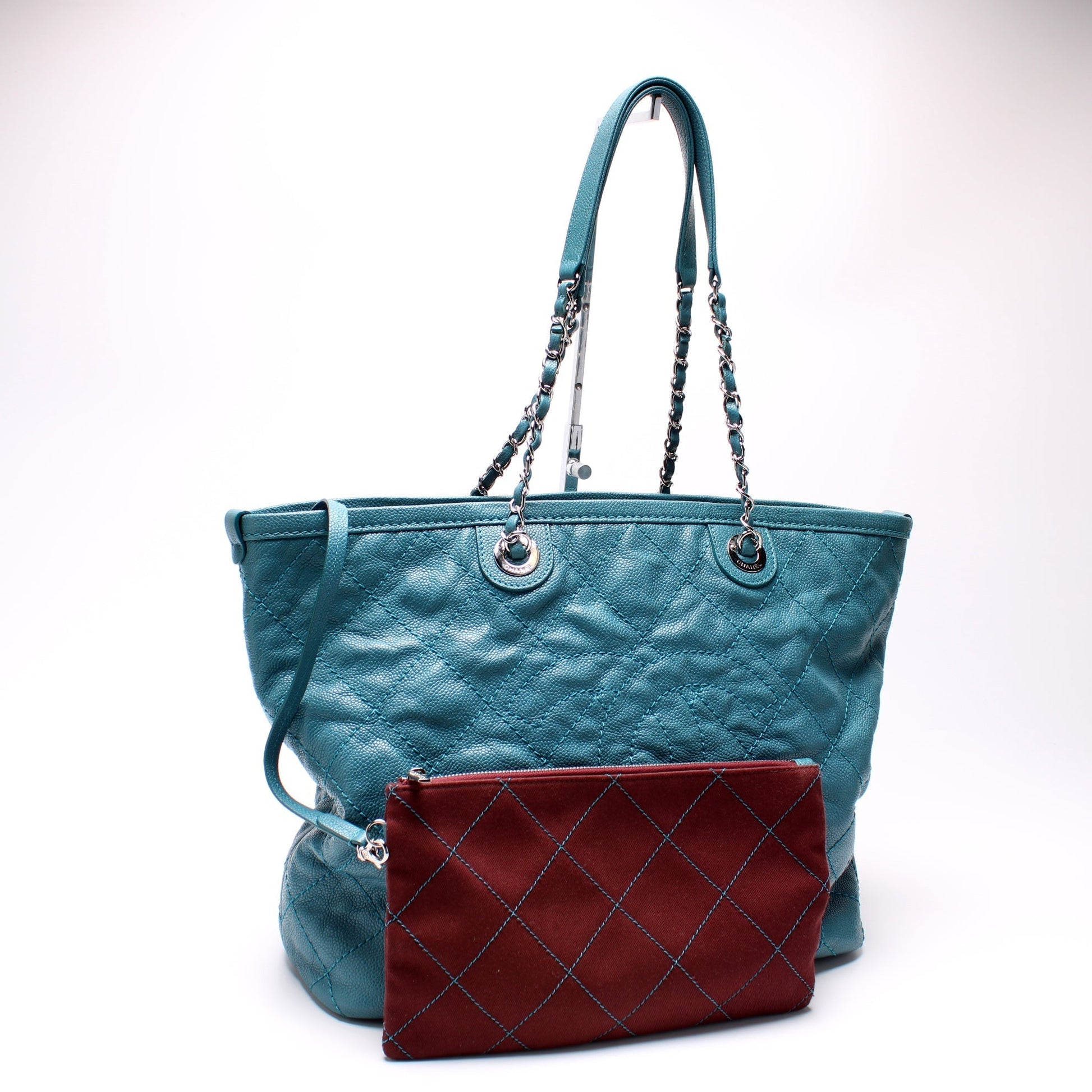 Chanel CC Shopping Quilted Caviar 20M Tote Bag