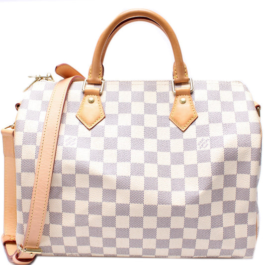 Louis Vuitton Speedy 30 Bandouliere Azur Damier Handbag Azur 3