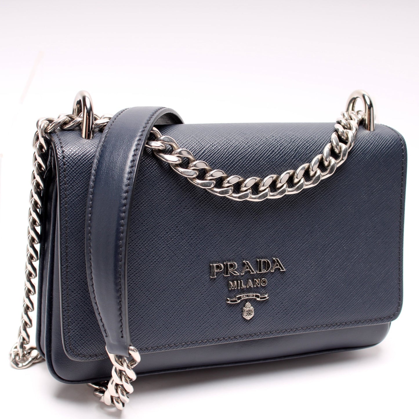 Prada Pattina Soft Calfskin And Saffiano Bag Travel Bag