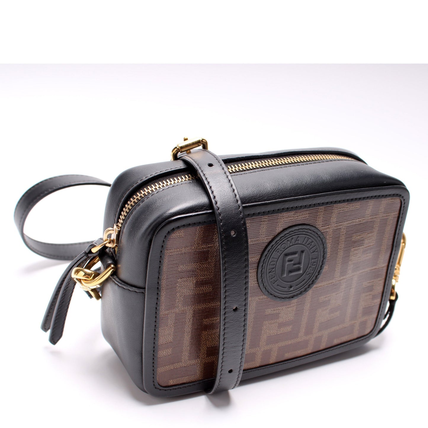 Fendi 8Bs019 Zucca Coated Camera Bag Canvas Travel Bag