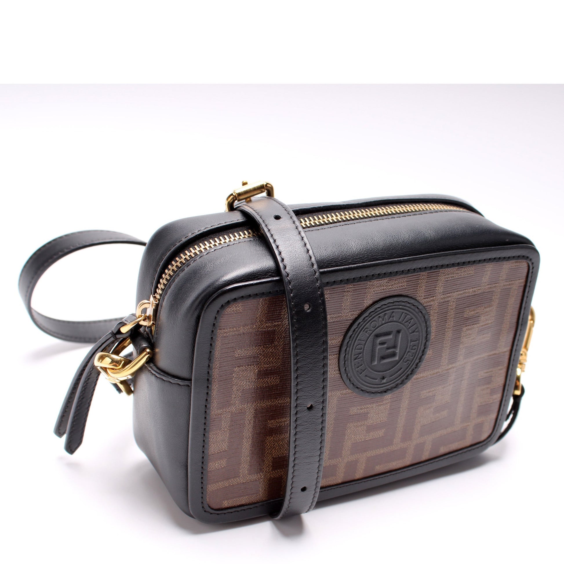 Fendi 8Bs019 Zucca Coated Camera Bag Canvas Travel Bag