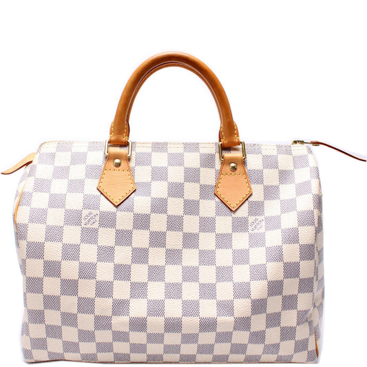 Louis Vuitton Speedy 30 Azur Damier Handbag Azur 11