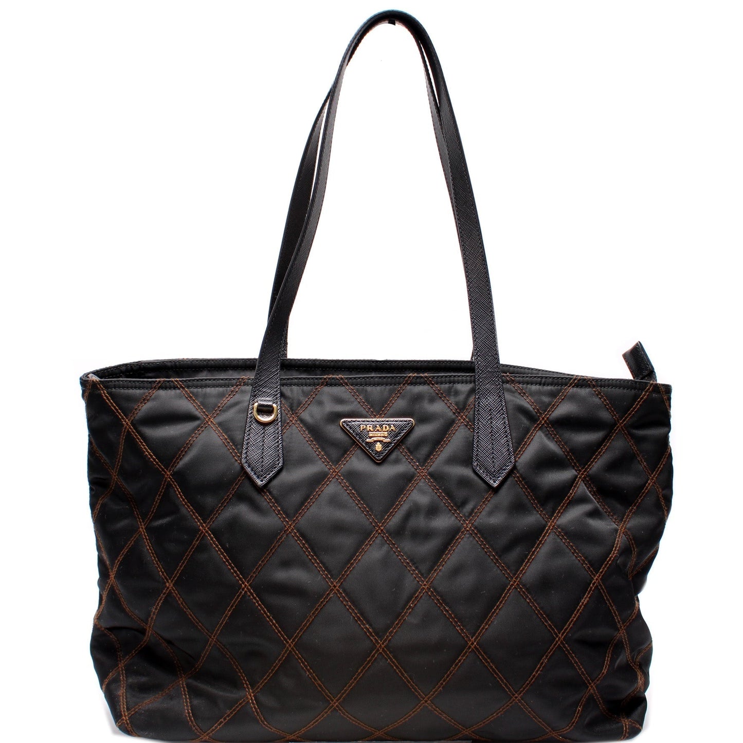 Prada Stitched Tote Bag Nylon