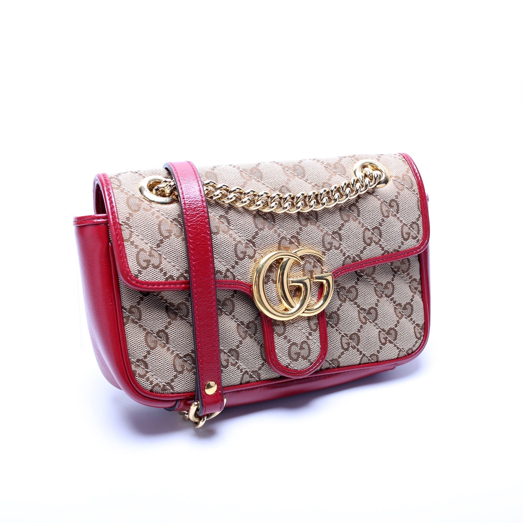 Gucci GG Marmont Canvas Mini Flap Shoulder Bag