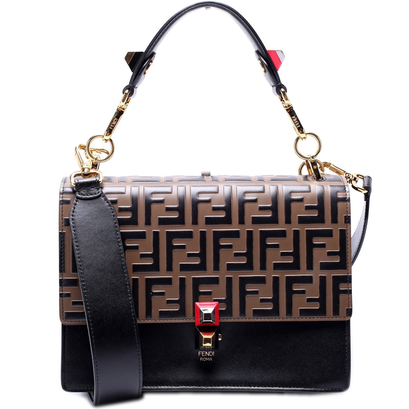 Fendi 8Bt283 Kan Ff Shoulder Bag Leather