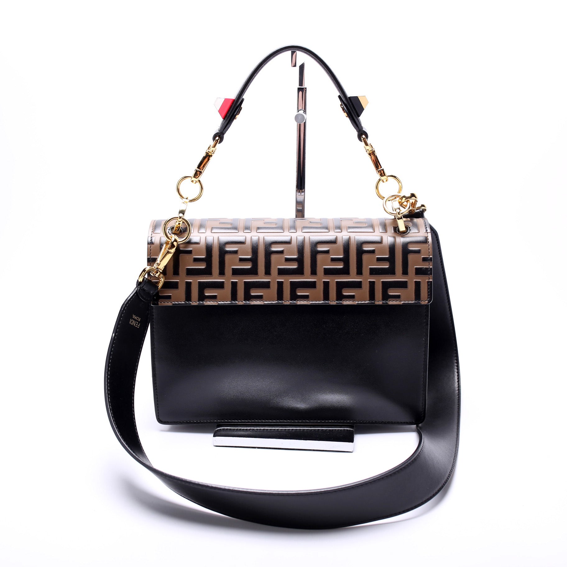 Fendi 8Bt283 Kan Ff Shoulder Bag Leather