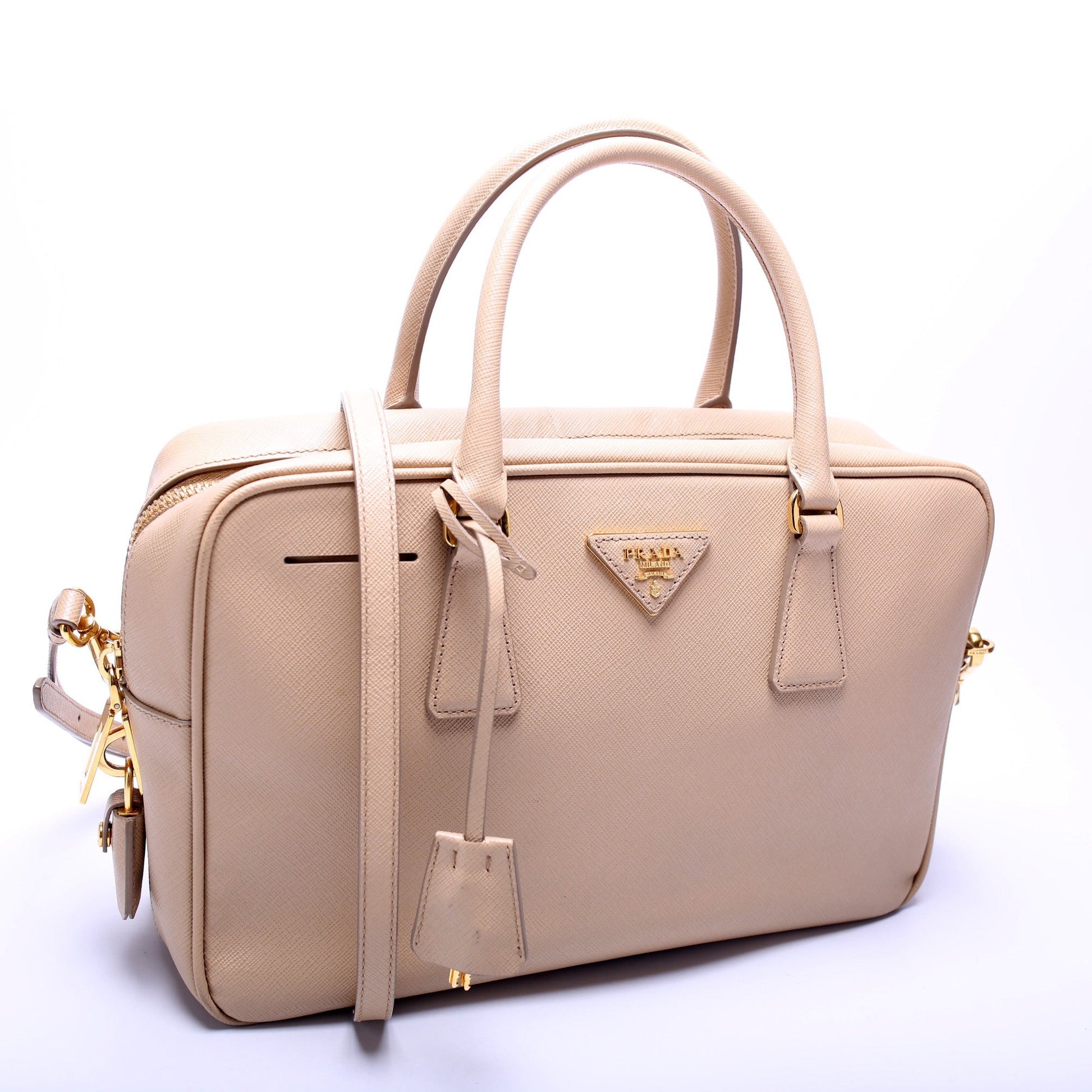 Prada Saffiano Lux Bauletto Bag Travel Bag