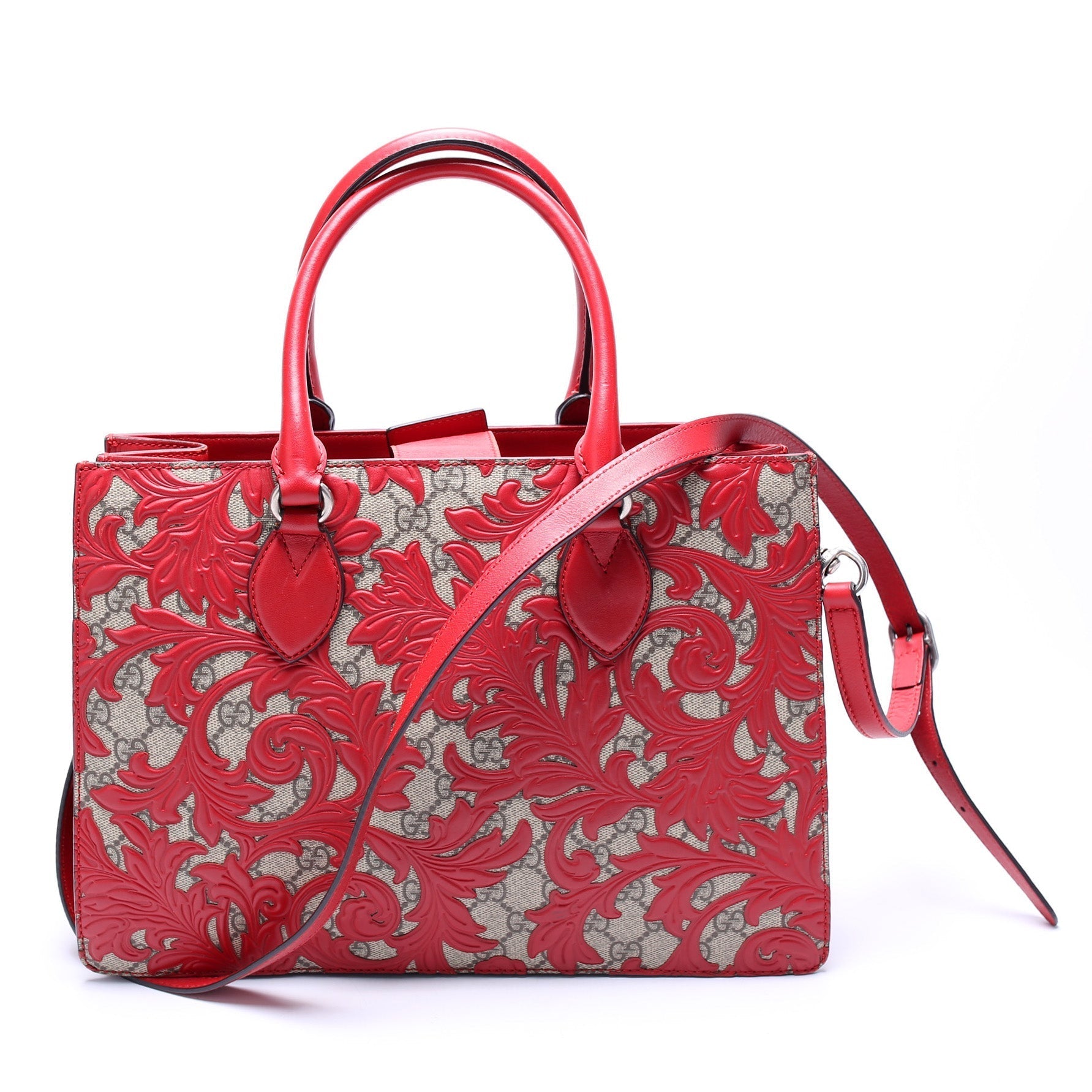 Gucci GG Supreme Arabesque Top Handle Tote Bag