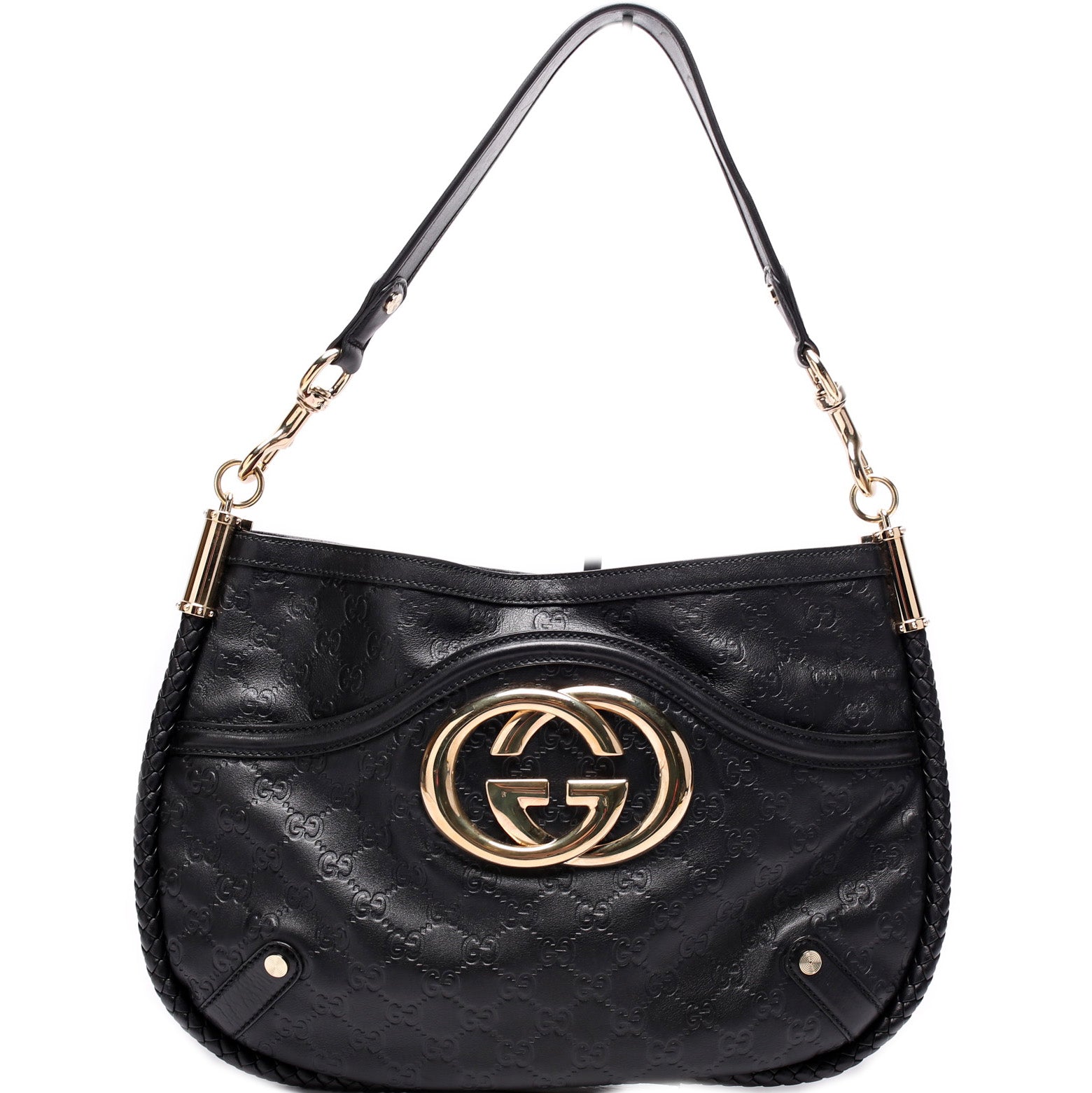 Gucci GG Britt Leather Medium Shoulder Bag