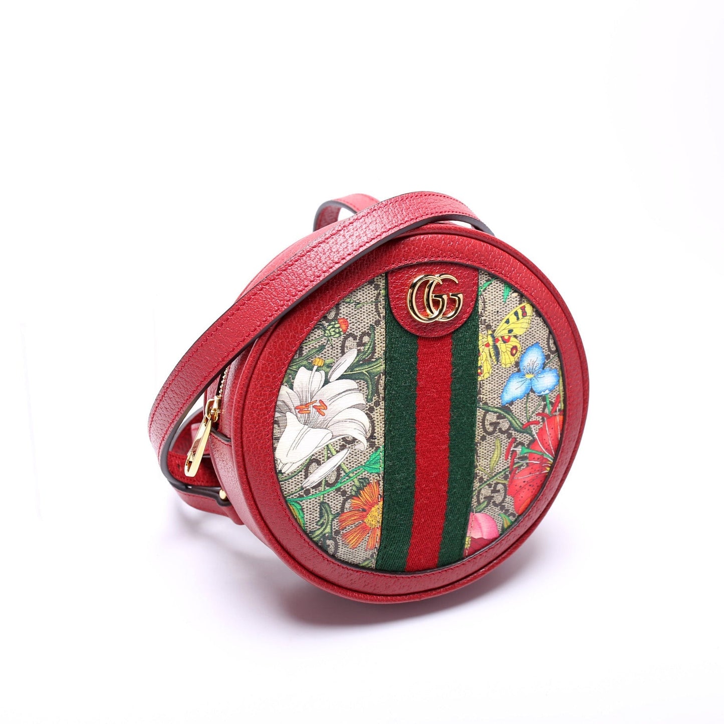 Gucci Ophidia Web Flora Round Backpack Mini