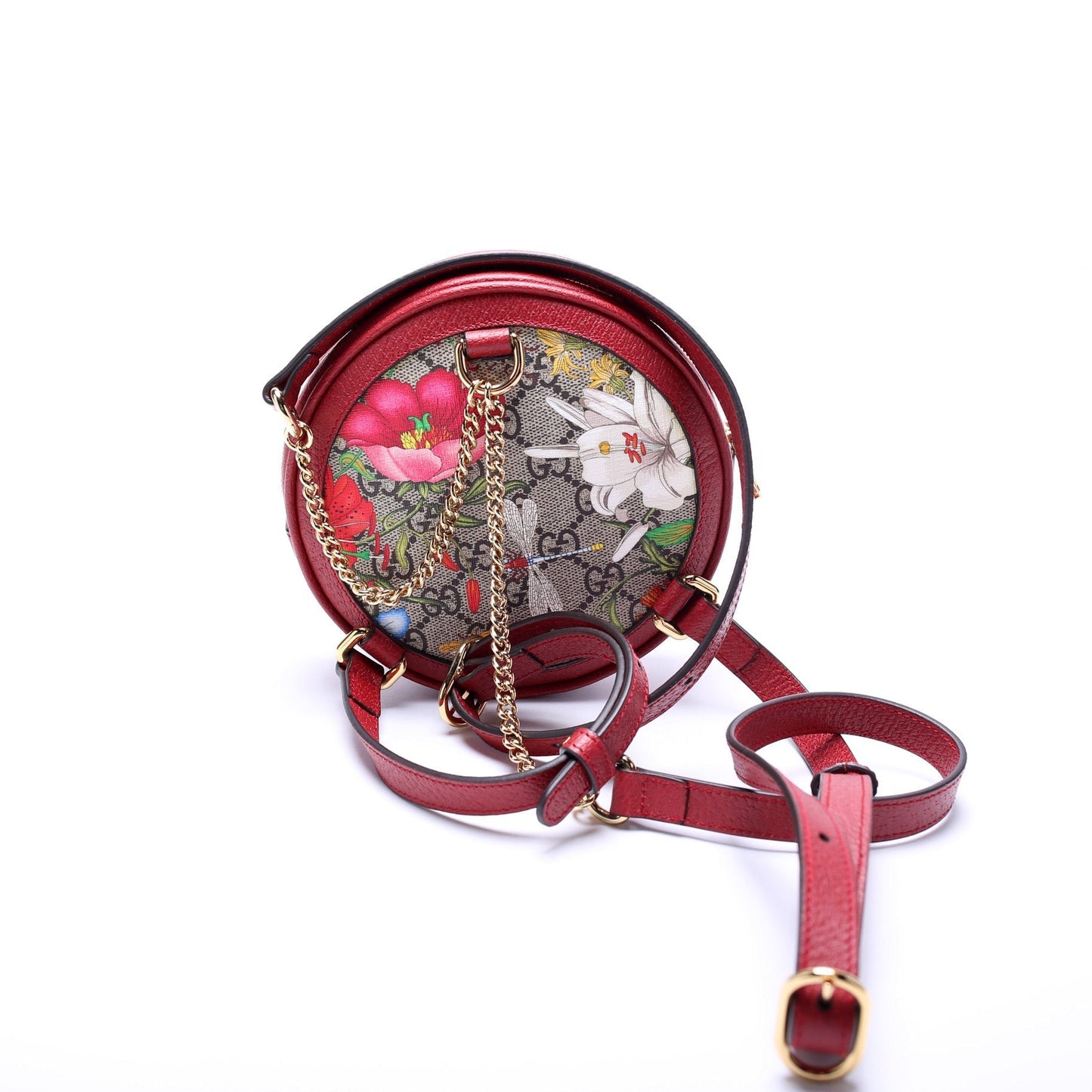 Gucci Ophidia Web Flora Round Backpack Mini