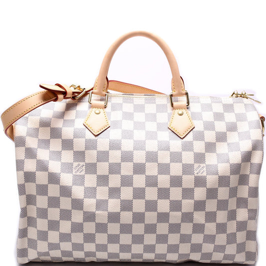 Louis Vuitton Speedy 35 Bandouliere Azur Damier Handbag 4