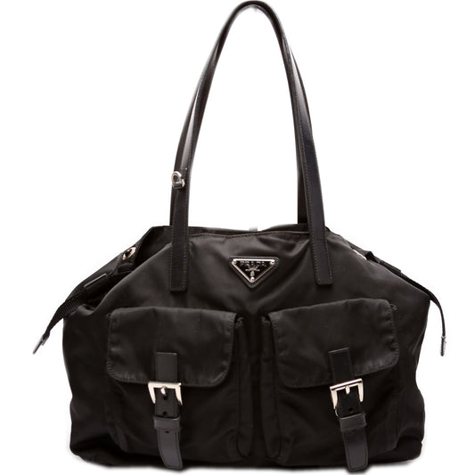 Prada Tessuto Side Cinch Tote Bag Nylon