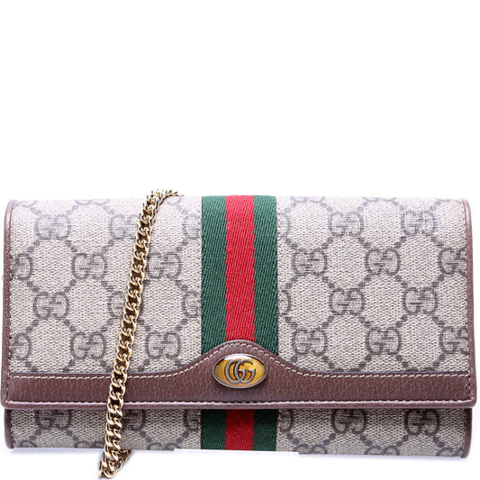 Gucci Ophidia GG Supreme Chain Wallet Case Chain Wallet