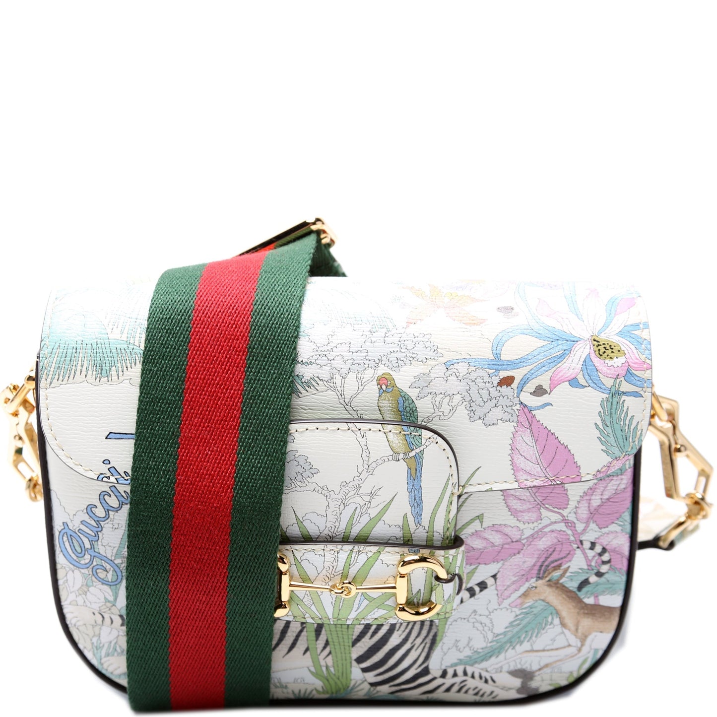 Gucci Tiger Horsebit White Mini Travel Bag