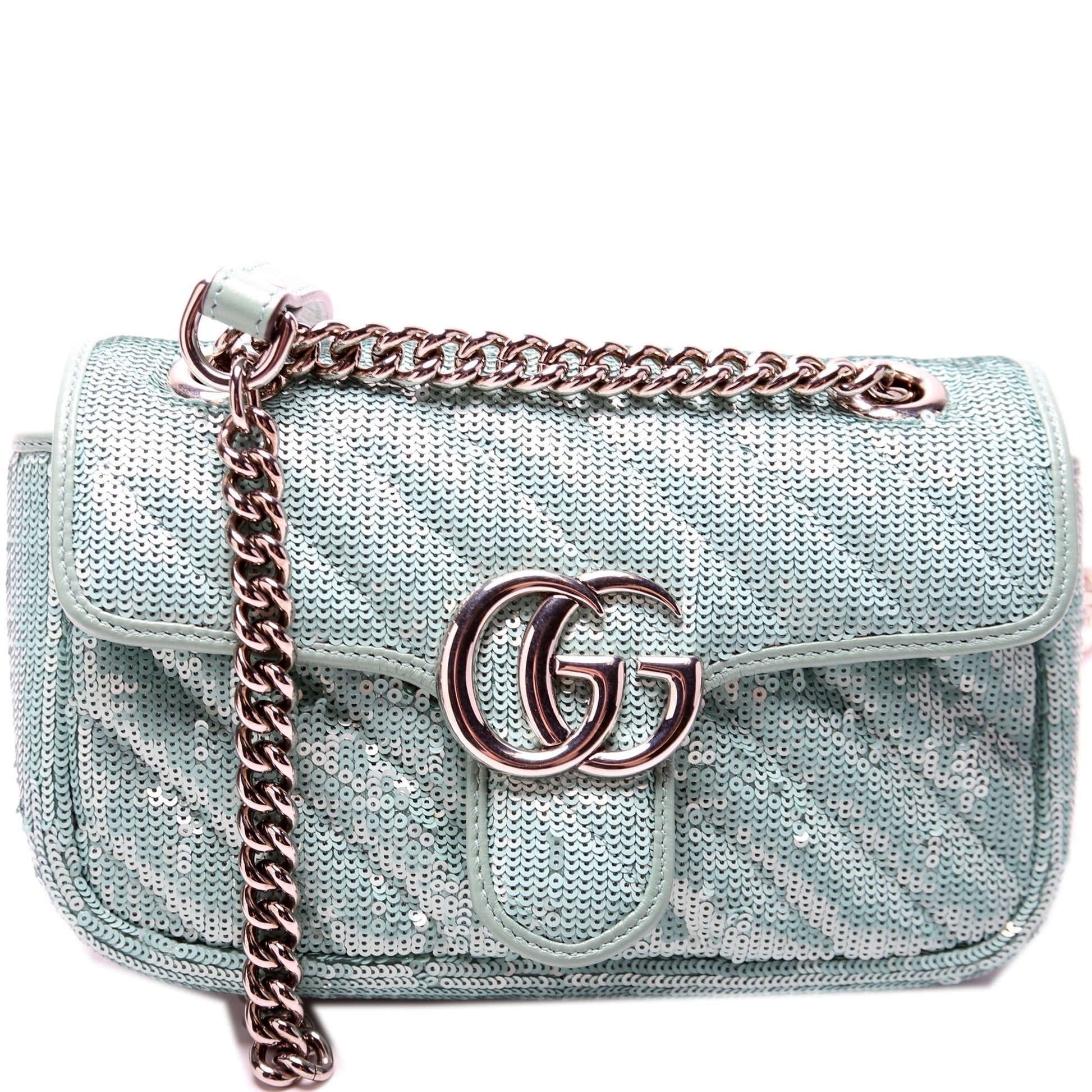 Gucci Marmont Sequin Mini Flap Shoulder Bag Flap 3