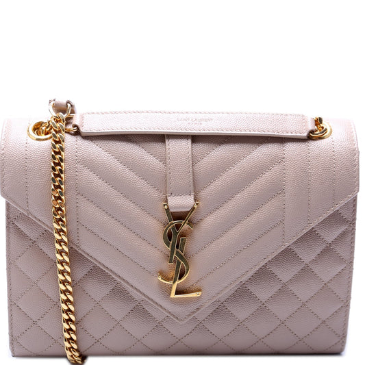 YSL Saint Laurent Grain De Triquilt Satchel Bag Monogram Medium